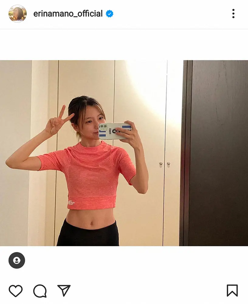 【画像・写真】真野恵里菜「久しぶりに走った！」チラ見せ美ウエストに「素敵な腹筋」「スタイルすごい」の声