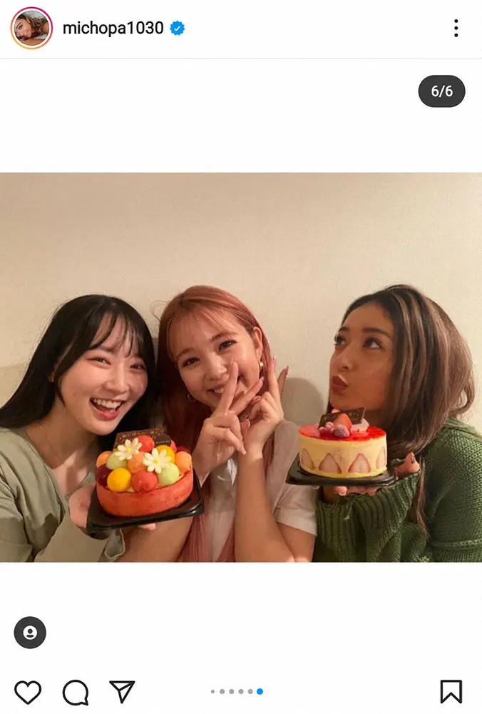 【画像・写真】肉もケーキもいっぱい！みちょぱ　23歳バースデー“お祝い集”公開に「愛されてるね」の声