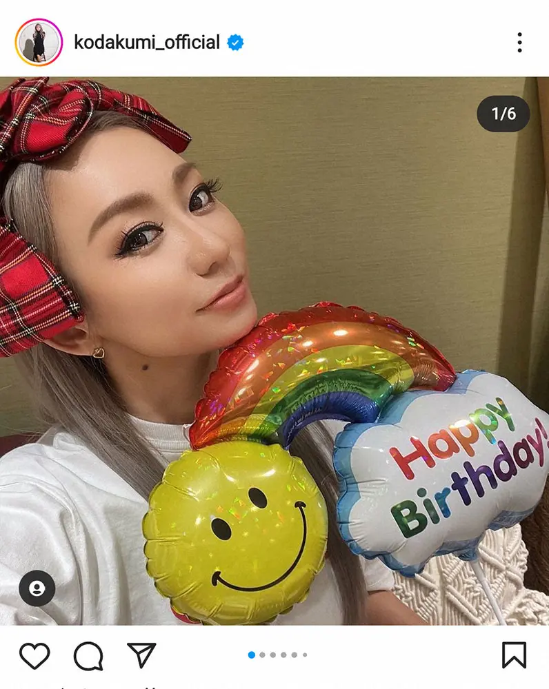 【画像・写真】倖田來未　頭に大きなリボンつけ自らの39歳バースデー報告　アノ人と同じ誕生日が「学生時代の自慢」