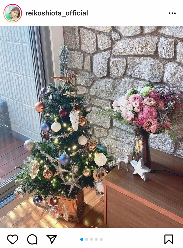 【画像・写真】潮田玲子　子供たちと自宅のツリーを飾り付け…娘の一言に成長を実感「あなたが大きくなったんだよ」