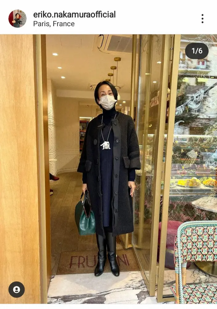 【画像・写真】中村江里子　「お茶目なお相撲さんネックレス」つけた冬のコーデ披露「きまってます」「可愛い」の声