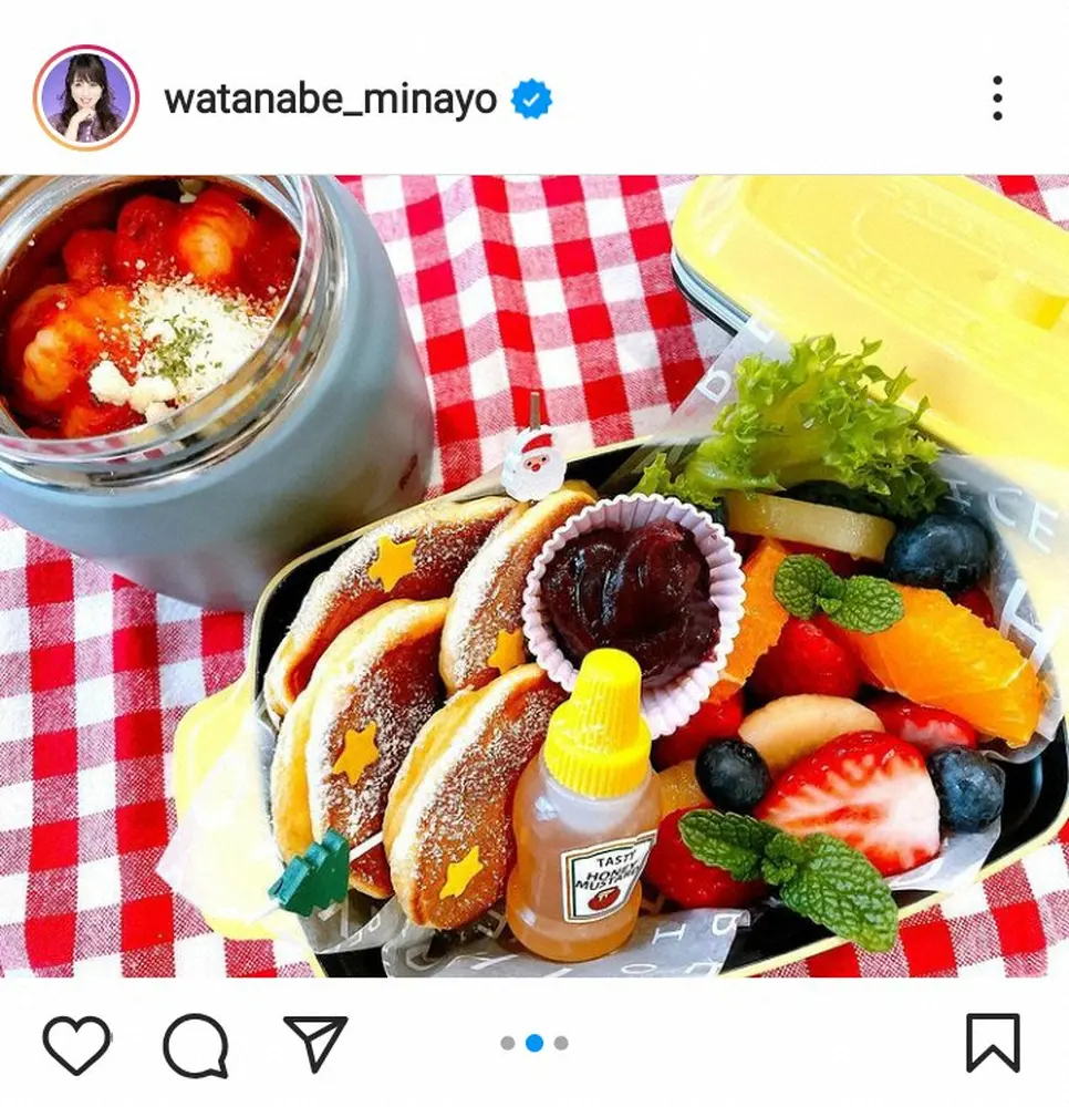 【画像・写真】渡辺美奈代「可愛くなりすぎた」　次男用「ちょっと早いクリスマスのお弁当」に「めちゃキュート」の声
