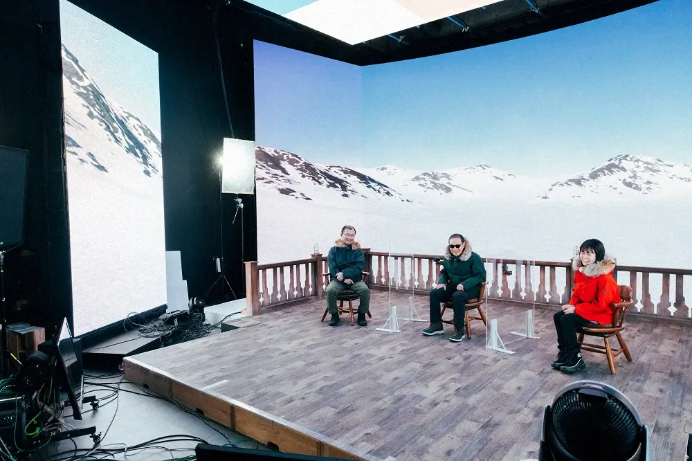 来年1月8日に放送される「ブラタモリ」のテーマは南極。最新技術を駆使して南極が再現された東京のスタジオ（C）NHK