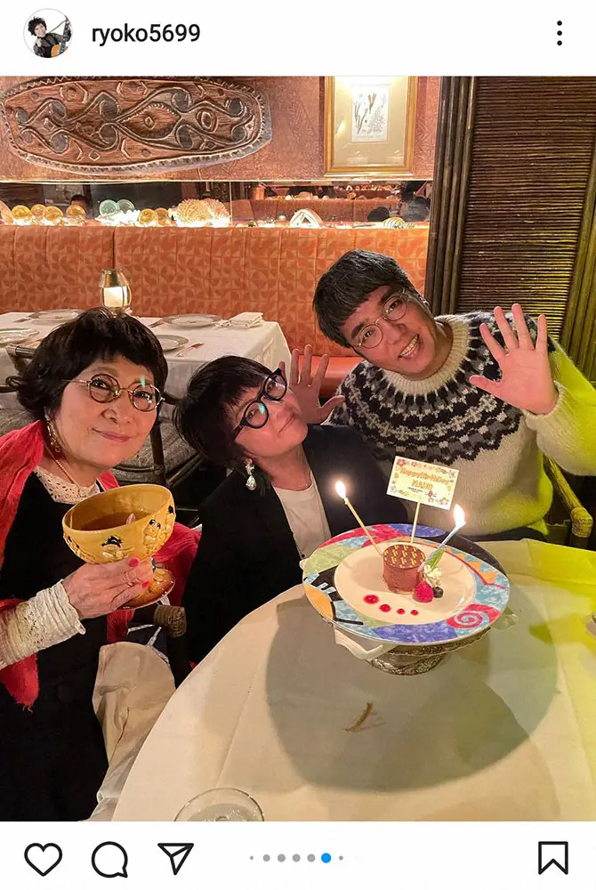 【画像・写真】森山良子　愛娘の奈歩さん＆娘婿・小木博明のほっこり3ショット公開　「なんだか似ています」の声
