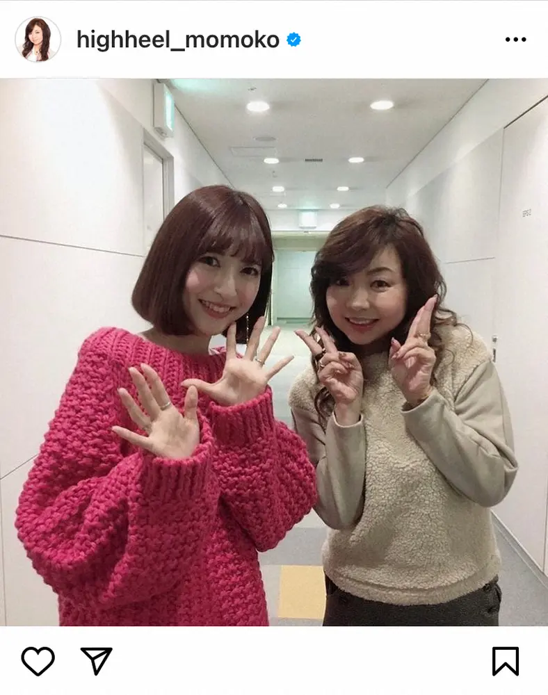 【画像・写真】ハイヒール・モモコ　笑顔の神田沙也加さんとの2ショットとともに「すごく勿体無い　すごく悲しい」