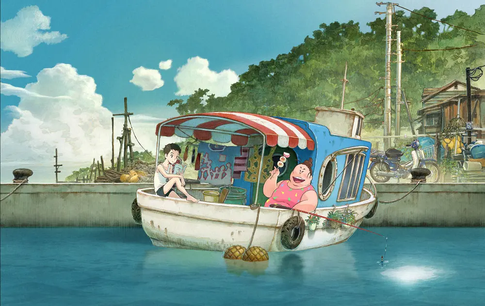 明石家さんまの初プロデュースアニメ映画「漁港の肉子ちゃん」のイメージビジュアル（提供写真）