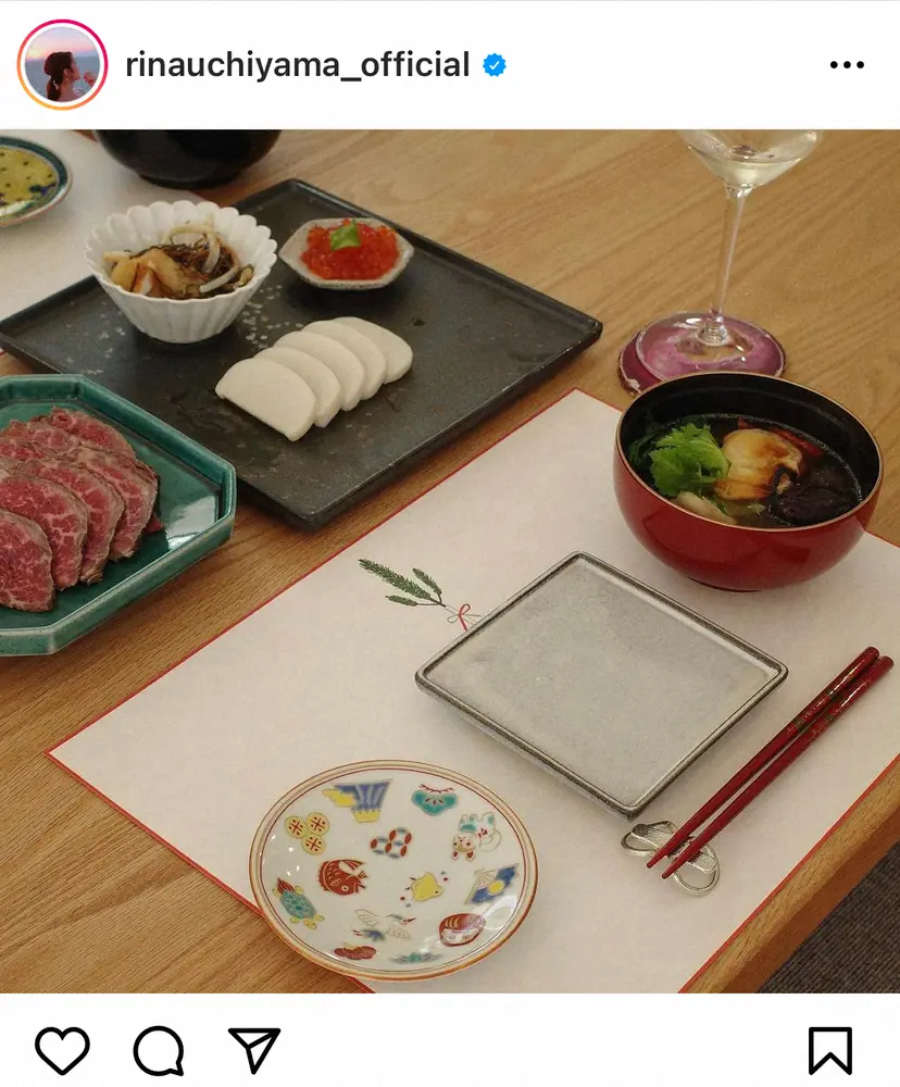 【画像・写真】内山理名「結婚して初めてのお正月」「ゆっくりのんびりと」…元日の食卓披露に「幸せそう」の声
