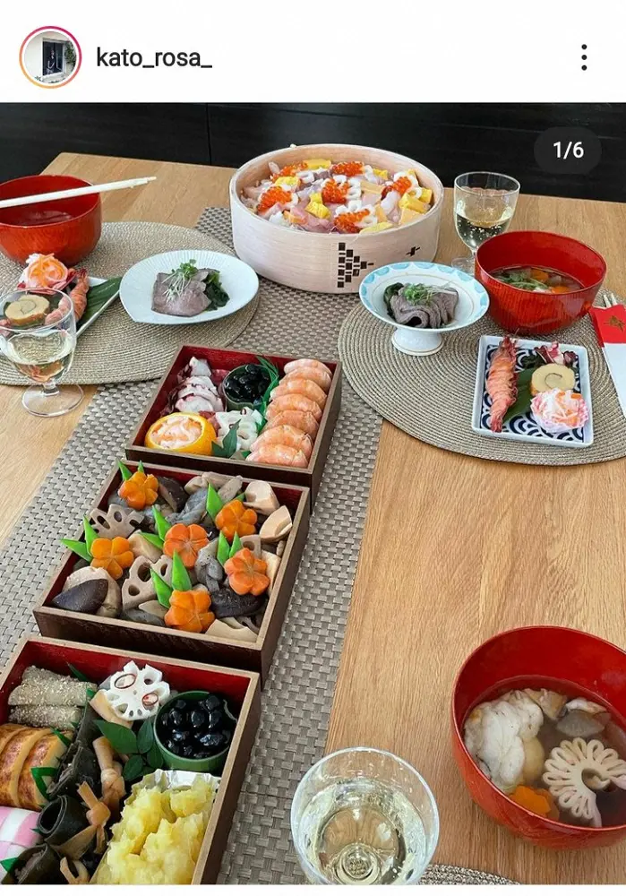 【画像・写真】加藤ローサ　手作りおせちなど正月の食卓披露に「豪華なおせち」「凄いご馳走」「綺麗な盛り付け」の声