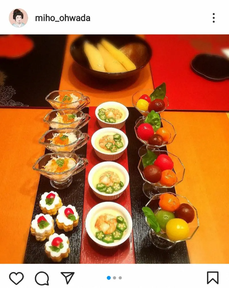 【画像・写真】大和田美帆　母・岡江久美子さんのかつての手作り正月料理披露に「すごい豪華なお節」「素晴らしい」の声