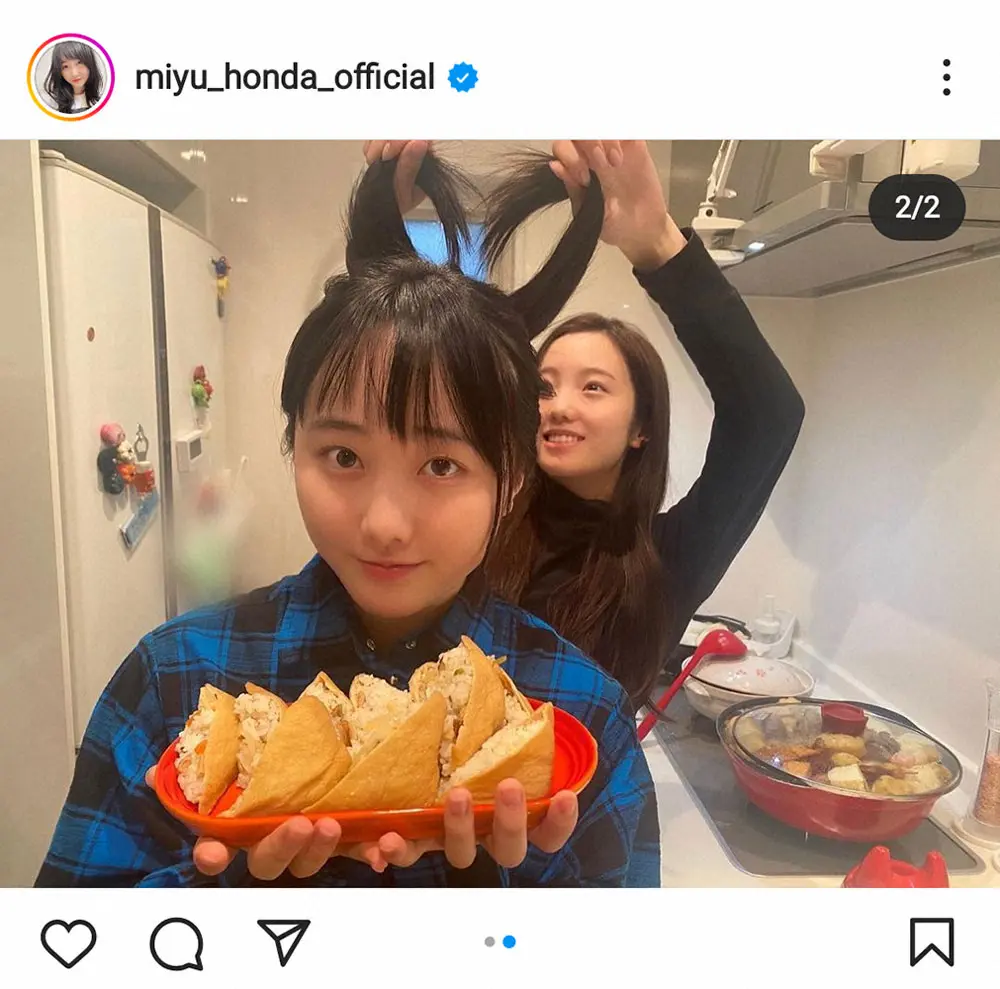 【画像・写真】本田望結　姉の真凜と見つめ合うショット公開に「可愛すぎ」の声　手作りいなり寿司も披露