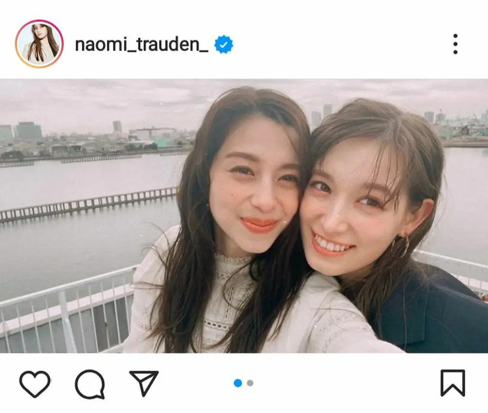 【画像・写真】トラウデン直美　中条あやみと顔寄せ合うスマイル2ショット披露　「2人で暴れて息切れ笑」