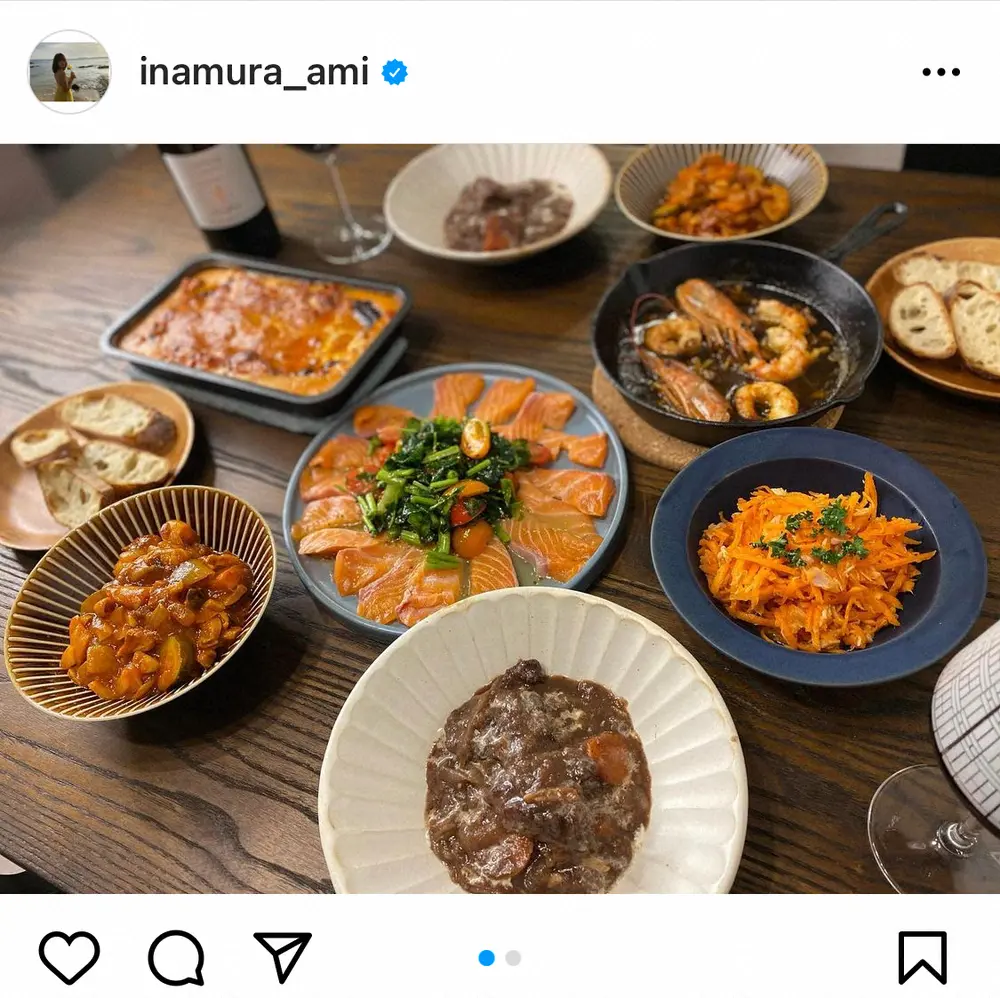 【画像・写真】稲村亜美　友人に振る舞った“豪華な”手料理披露にフォロワー「料理の腕すごい」「レベル高い」