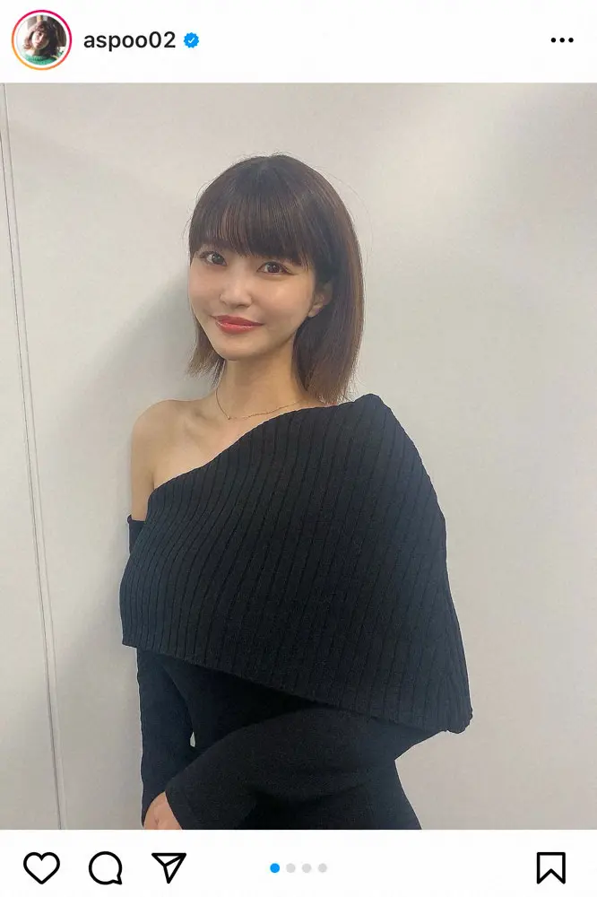 【画像・写真】岸明日香　ワンショルダーのセクシーワンピ姿披露に「か、肩が…美しい」「デコルテ綺麗」の声