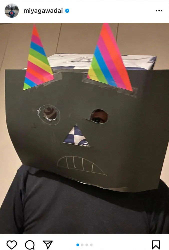 【画像・写真】宮川大輔　節分の日に…手作りお面で鬼に扮した姿披露「不気味さが漂ってる」「リアルに怖い」の声