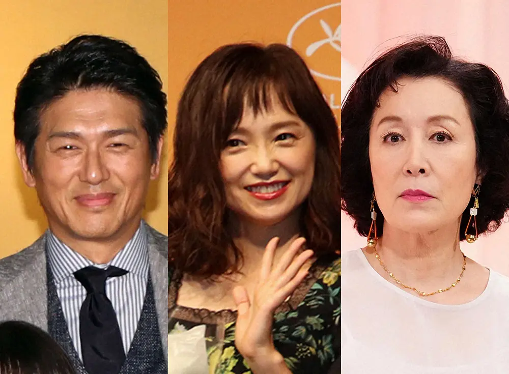 NHK連続テレビ小説「舞いあがれ！」への出演が決まった（左から）高橋克典、永作博美、高畑淳子