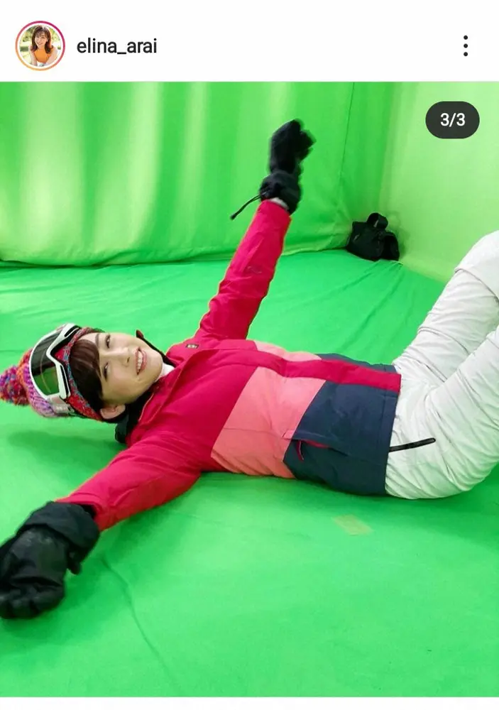 【画像・写真】新井恵理那　キュートなスノボウエア姿披露に「めちゃくちゃかわいい」「スゲー美人」「金メダルだ」の声