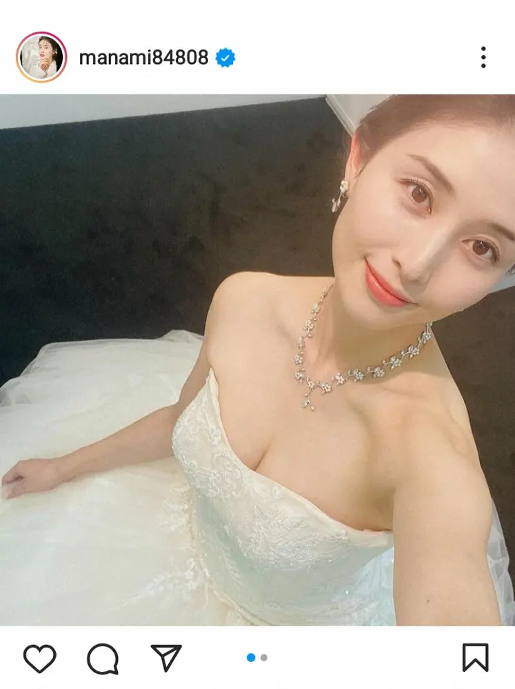 【画像・写真】橋本マナミ　純白ウエディングドレス姿に「美しすぎ」「こんなお嫁さんほしい」「胸元に目が行って」の声