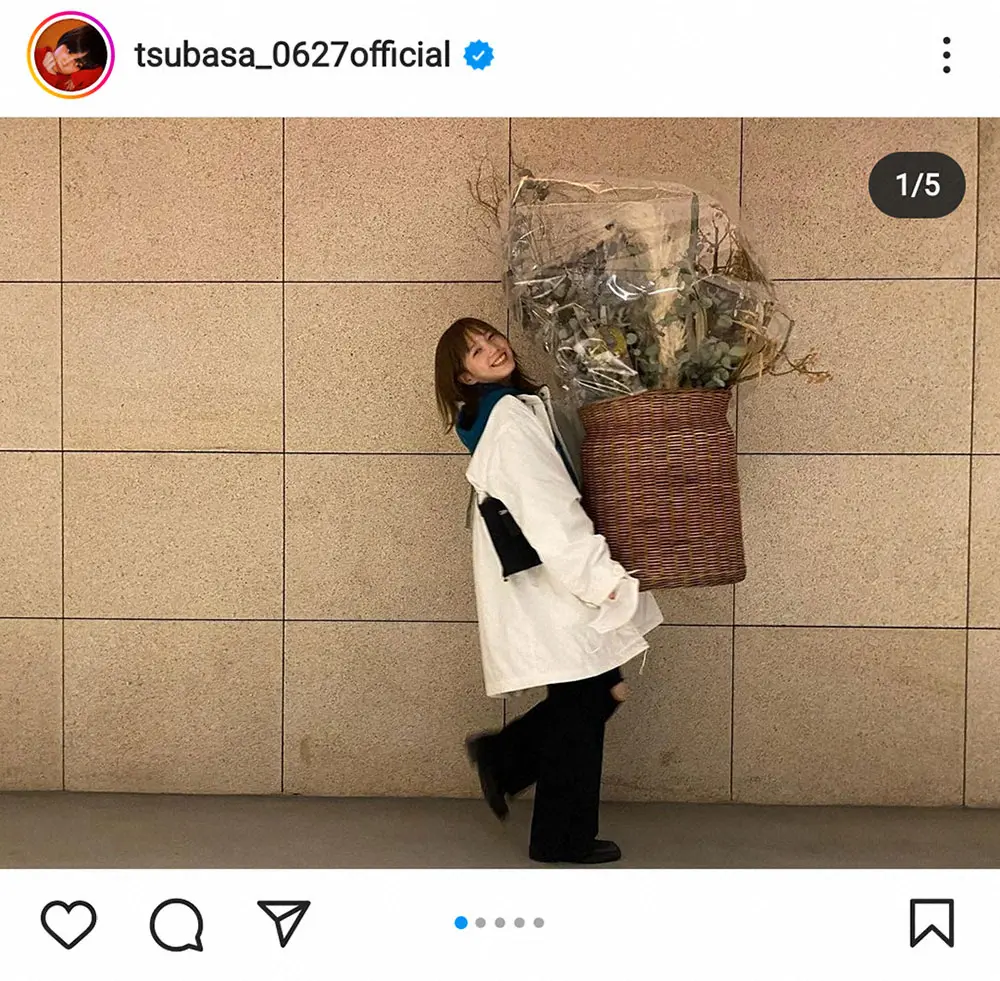 【画像・写真】本田翼「やっちまった」大きなバスケット見事にアレンジ　ドライフラワー入れて飾ったリビングも披露