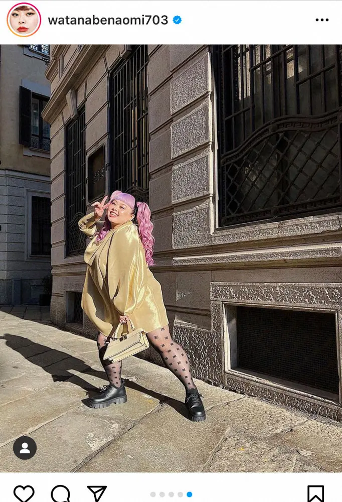 【画像・写真】渡辺直美　巻き髪ツインテール&全身ゴールドFENDIの超ゴージャスコーデに「最強」「最高」ファン絶叫