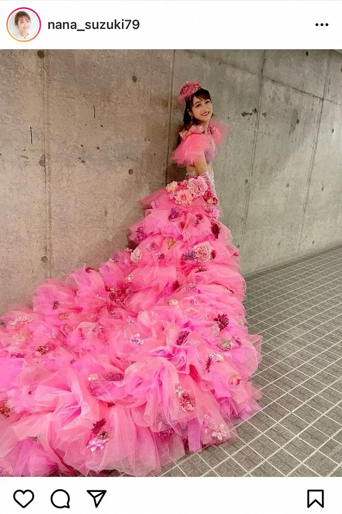鈴木奈々 花いっぱい キュートなピンクドレス姿披露に プリンセスみたい 華やかで綺麗 の声 スポニチ Sponichi Annex 芸能