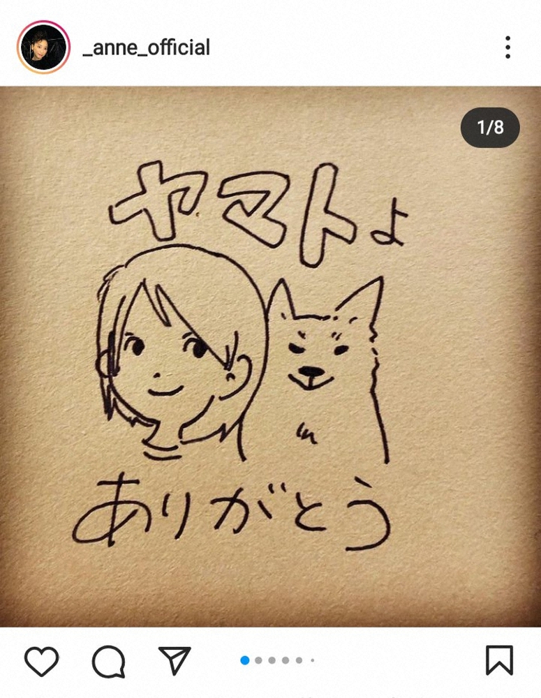 杏　愛犬の柴犬との別れを告白　直筆のイラストとともに「ヤマトよ　ありがとう」「いつまでも、一緒だよ」