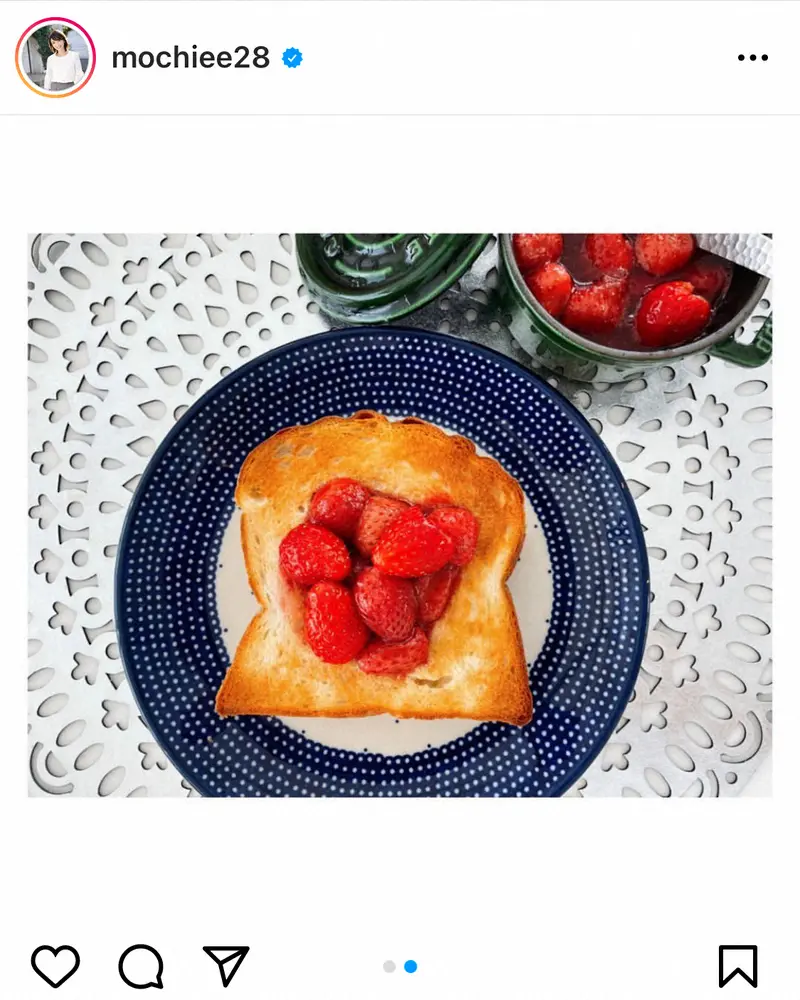 【画像・写真】望月理恵アナ　お手製“いちごジャム”を使った朝食披露「贅沢なジャムですね」「食べたい」の声