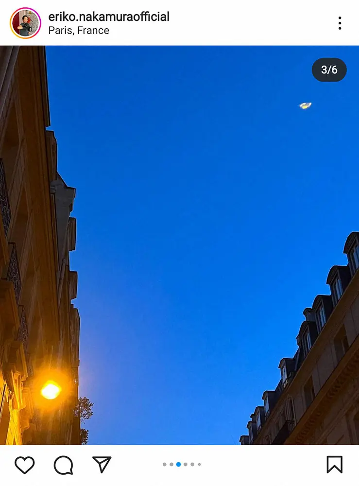 【画像・写真】中村江里子　11歳次女と“双子コーデ”披露も…パリの空にUFO!?とフォロワー騒然