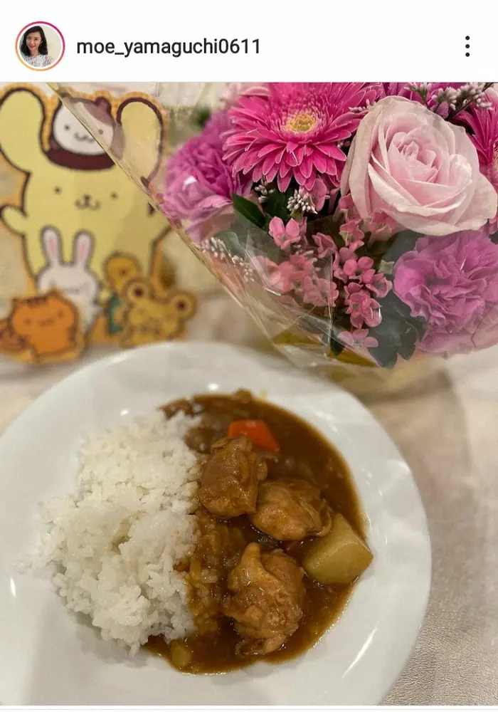 【画像・写真】山口もえ　「薄味だったけど美味しかった」母の日に夫・田中裕二と子供たちが手作りカレーをプレゼント