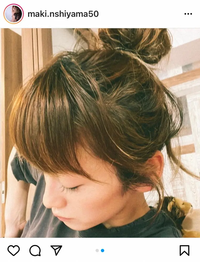 【画像・写真】西山茉希　「湿気による癖強化によるモヤモヤ」気分転換で前髪カットも「生え癖、好かず」と不満顔