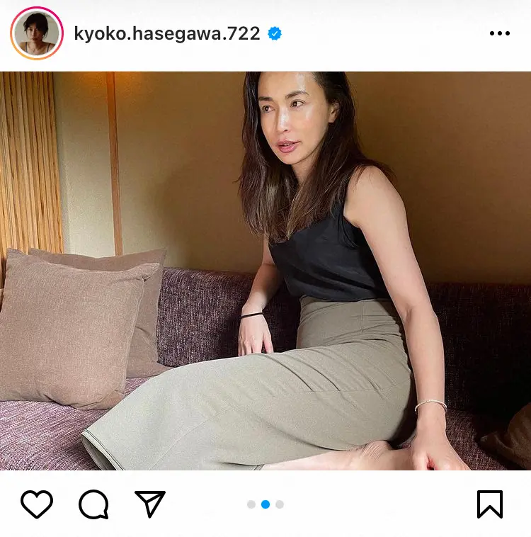 【画像・写真】長谷川京子　大胆ワキ見せ＆ノースリ姿　フォロワー騒然「色気やばい」「素敵すぎて見入っちゃう」