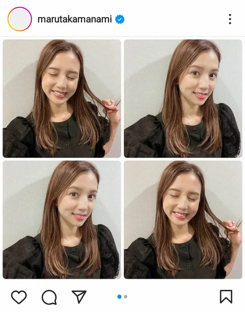 【画像・写真】丸高愛実　ハイライト＆レイヤーを入れた新ヘア披露に「可愛い　真似したい」「最高」「本当綺麗」の声