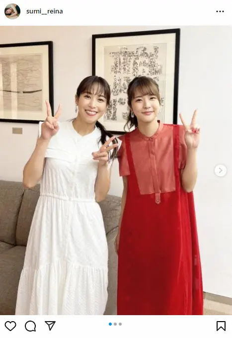 【画像・写真】鷲見玲奈　久代萌美と“紅白”2ショット　その意外な関係性とは　「美女2人素敵」「顔小さい」の声