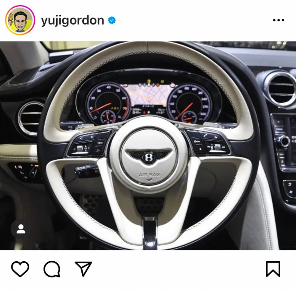 【画像・写真】ユージ　「この子が家族に」超高級外車・ベントレー　ベンテイガ納車報告に「景気いいですね」の声