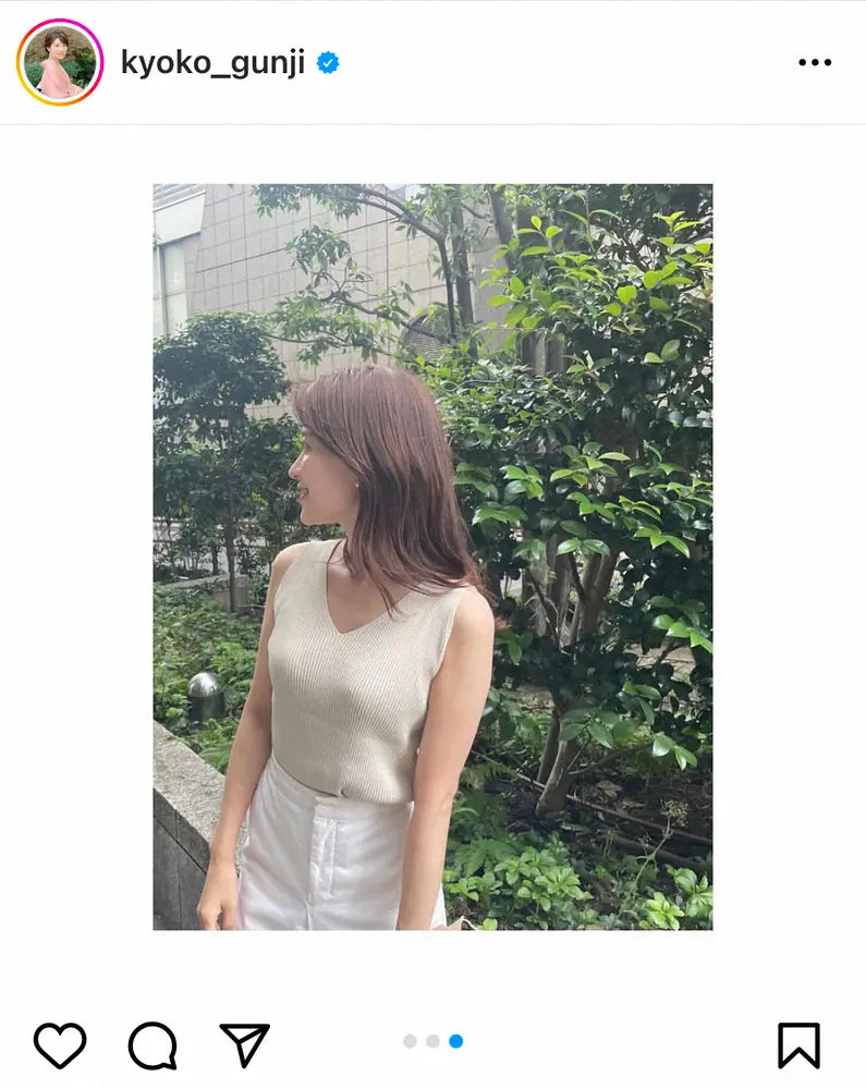 【画像・写真】日テレ郡司恭子アナ　“さわやか”白のノースリーブ姿披露に「夏っぽさが全開」「美しくて眼福」