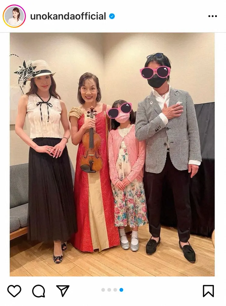 【画像・写真】神田うの　家族3人でコンサートへ　脳梗塞から回復の夫登場に「お元気そうで何より」「素敵なご家族」