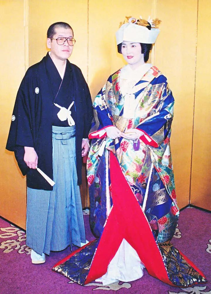 結城貢さん（左）と泉じゅんさん（1989年11月撮影）
