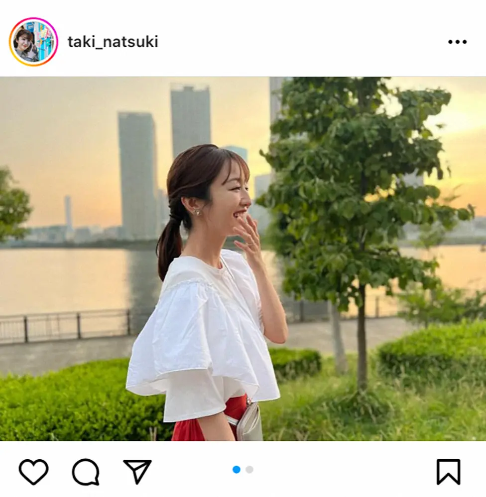 【画像・写真】日テレ・滝菜月アナ　ファッション対決まさかの1位に「私が1番驚き」も「可愛い」「素敵」称賛続々