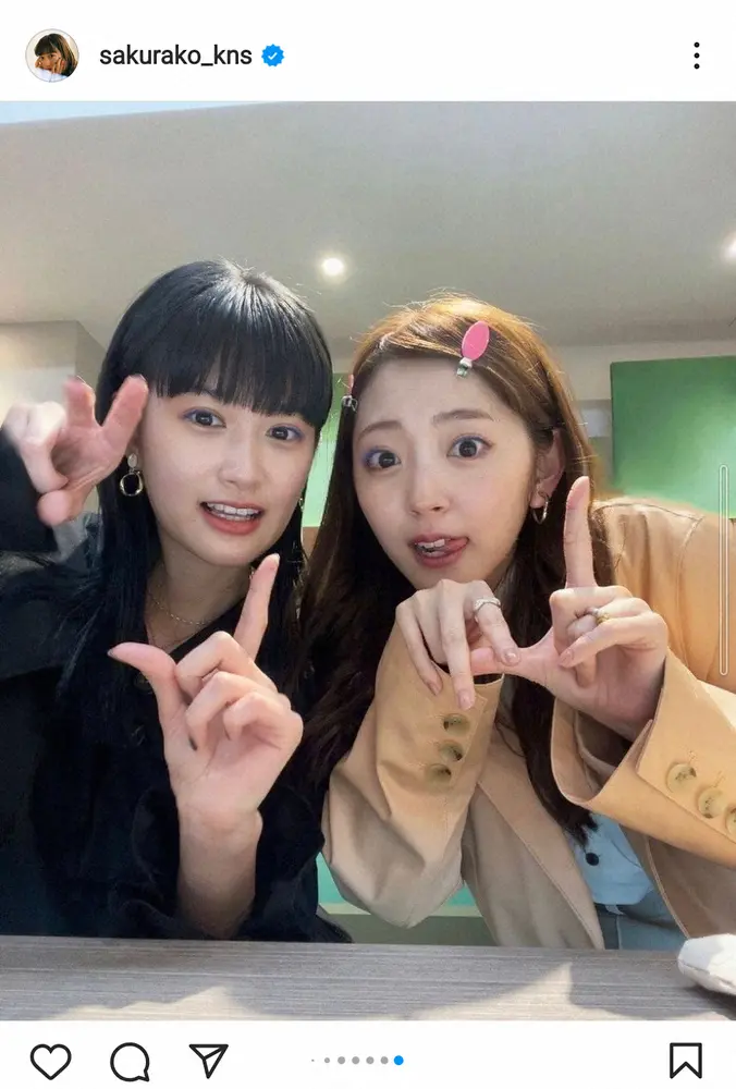 【画像・写真】小西桜子　鈴木愛理とのドアップ2ショット披露に「お二人とも可愛すぎる」「やばいです」の声