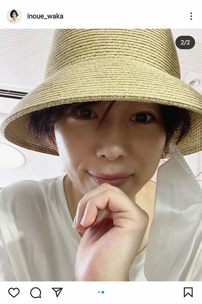 【画像・写真】井上和香　すっぴん＆麦わら帽子姿に「お美しい」「スッピンは神」の声