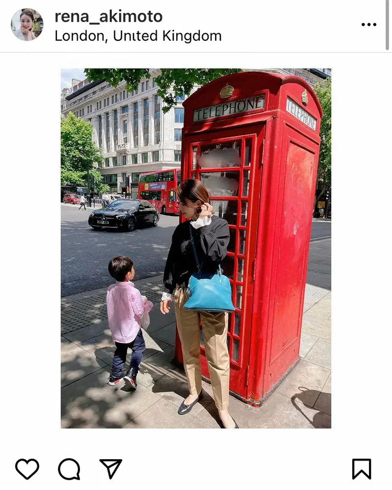 【画像・写真】元テレ東・秋元玲奈アナ　移住先ロンドンでの新生活スタート　母子ショットで報告「まだ少し観光気分」