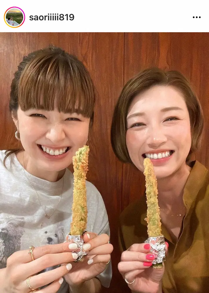 【画像・写真】木村沙織さん　「美味しかった夜」34歳誕生日迎えた狩野舞子さんとの仲良しショットに「可愛いすぎる」