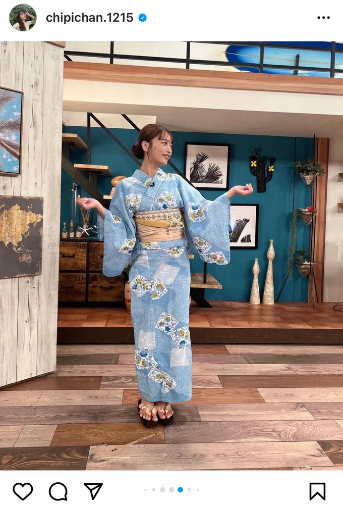 完売商品！ GRL 浴衣 モダン 近藤千尋 近藤千尋公式インスタグラム（＠chipichan.1215）から - スポニチ