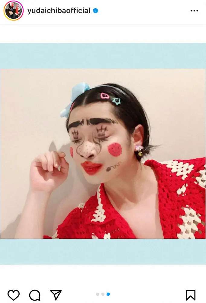 【画像・写真】千葉雄大　奇抜な女装メークで変身　「誰かわからんかった」「自分で描いたの！？」と驚きの声