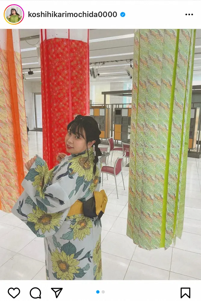 【画像・写真】餅田コシヒカリ　爽やか浴衣姿の見返りショット披露に「かわいすぎやろ」「お美しい」の声