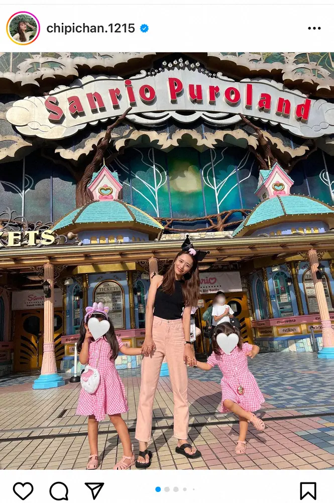 近藤千尋 娘たちとテーマパーク満喫 リンクコーデの親子ショットに なんてかわいいママなんだ スポニチ Sponichi Annex 芸能