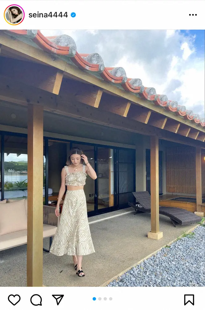 島袋聖南 さわやかなノースリーブコーデで地元満喫 スタイル良すぎ 一児のママとは思えない体型 スポニチ Sponichi Annex 芸能