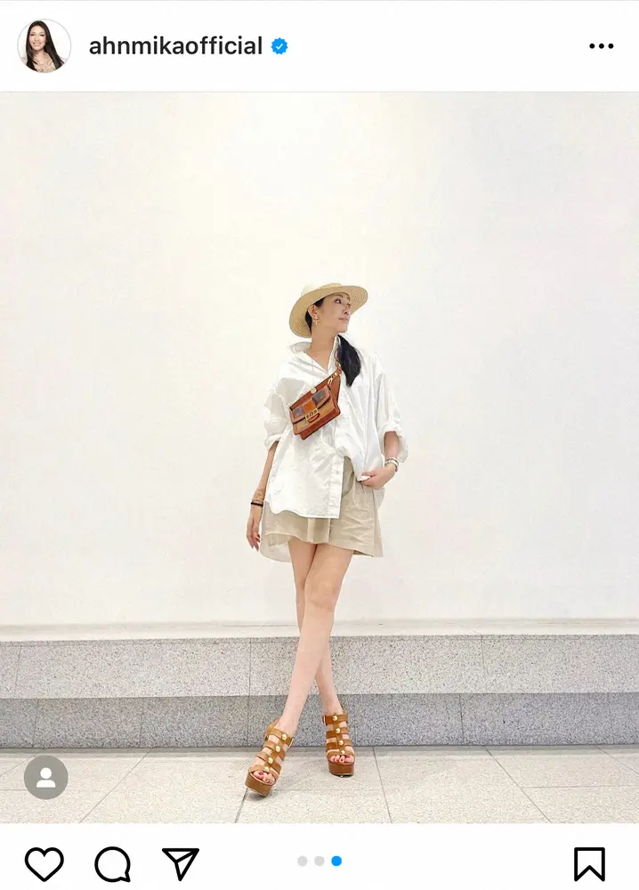 【画像・写真】アンミカ　オールZARAコーデ！ショーパンから大胆に美脚披露「美しすぎ」「きれいな脚線美」の声