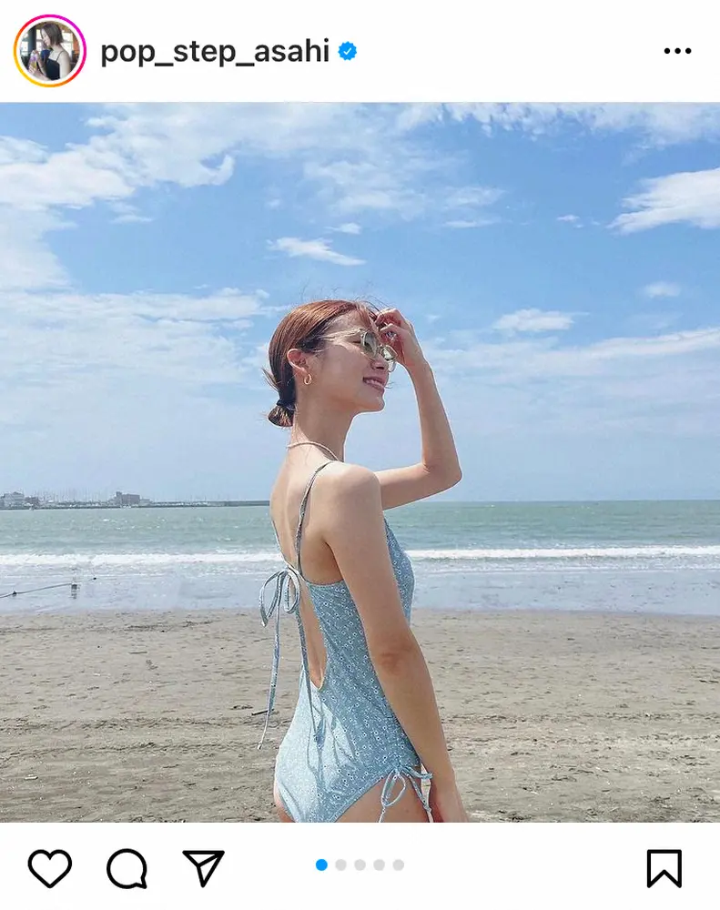 【画像・写真】新婚の朝日奈央　「家族と久しぶりにお出掛け」海での思い出写真に「スタイル抜群」「妹さんもキュート」