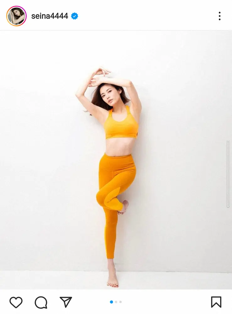 【画像・写真】4月に第1子出産の島袋聖南　「今の体型好きだな」トレーニングウエア姿披露に「ナイスバディ！」の声