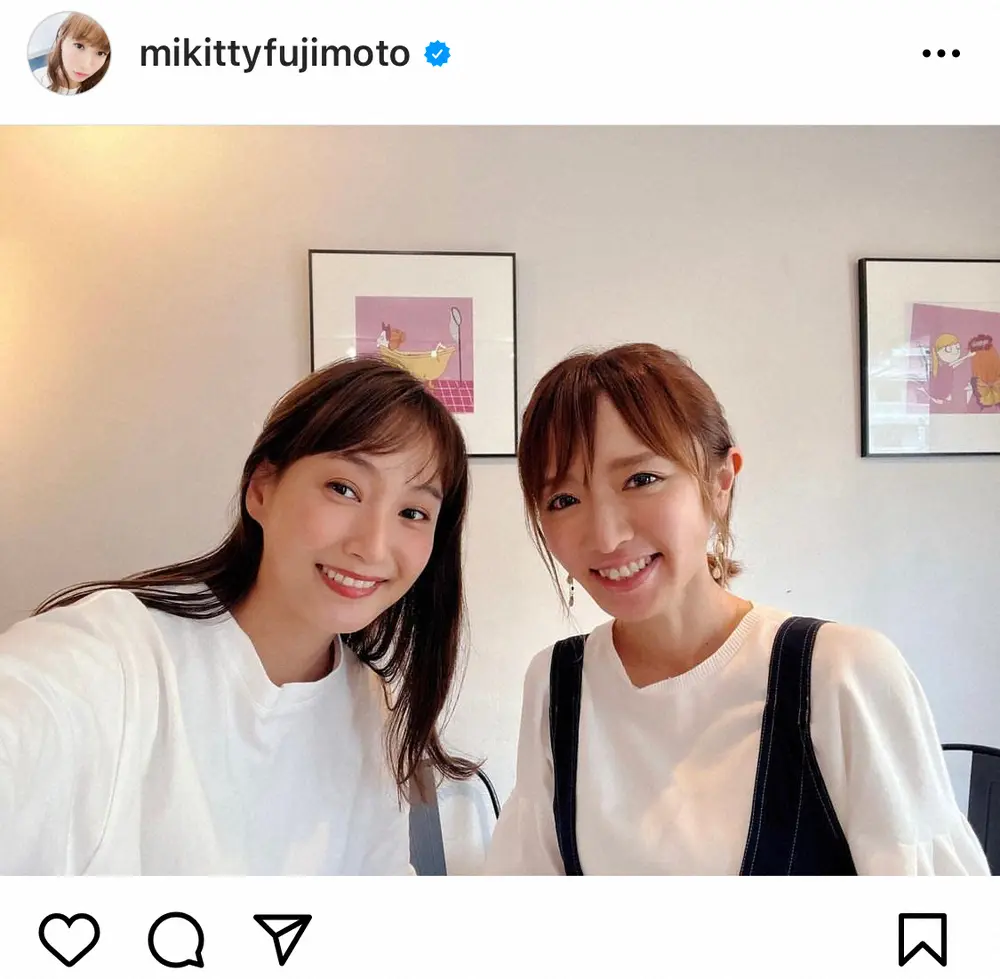 【画像・写真】藤本美貴　紺野あさ美さんとの2ショット公開　ファン歓喜も…「こんこん激痩せ」と心配の声も